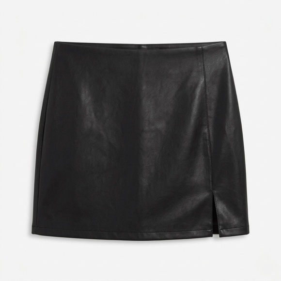 Topshop Dresses & Skirts - Topshop Faux Leather Mini Skirt with Side Slit